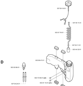 Fuel Tank Diagram and Parts List for 325HS99 (X-SERIES)(20004000001-20030100000) Husqvarna Hedge Trimmer