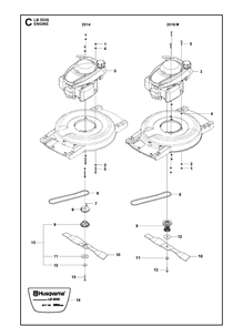 Engine Diagram and Parts List for LB553S  Husqvarna Lawn Mower