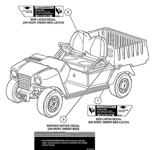 Safety Decals - Gasoline Vehicles Diagram and Parts List for HUV4210GXP 2005-06 Husqvarna Lawn Tractor