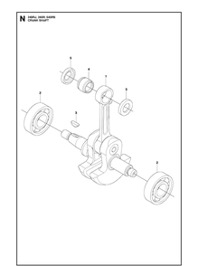 Crankshaft Diagram and Parts List for 543RS 20113200001-20121000000 Husqvarna Brush Cutter