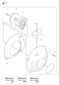 Starter Diagram and Parts List for 355FXT 20073100001-20082700000 Husqvarna Brush Cutter