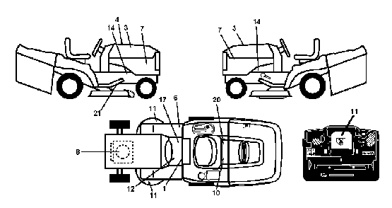 Decals Diagram and Parts List for CTH150 (TWIN, 96061026000)(2010-01) Husqvarna Lawn Tractor