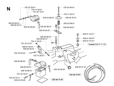 Electrical Diagram and Parts List for RIDER16 2003-01 Husqvarna Lawn Mower