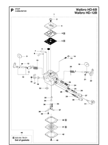 Carburetor Diagram and Parts List for 372XP XPG Husqvarna Chainsaw