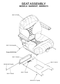 Seat 2 Diagram and Parts List for IZ5223 (968999258)(2005-12) Husqvarna Lawn Mower