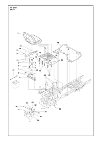 Seat Diagram and Parts List for TS218T  Husqvarna Lawn Tractor