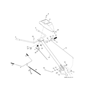 Handle Diagram and Parts List for TR430 (96091001600)(2010-01) Husqvarna Cultivator
