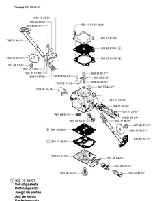 Carburetor Wt 99 Diagram and Parts List for 240 2002-08 Husqvarna Brush Cutter
