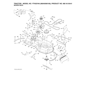 Mower Deck Diagram and Parts List for YTH22V46-96045006100  Husqvarna Lawn Tractor