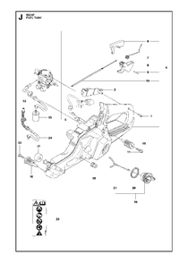 Fuel Tank Diagram and Parts List for 550XP-XPG 2014-01 Husqvarna Chainsaw
