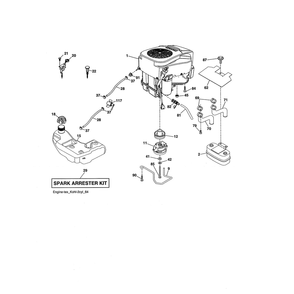 Engine Diagram and Parts List for 917502140  Husqvarna Lawn Tractor