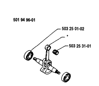 Crankshaft Diagram and Parts List for 25RD 1989-10 Husqvarna Brush Cutter
