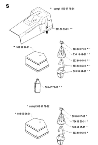 Accessories 2 Diagram and Parts List for 288 19900100001-19911400000 Husqvarna Chainsaw