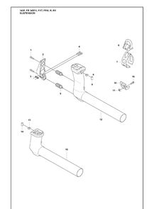 Suspension Diagram and Parts List for 345FR 2008-05 Husqvarna Brush Cutter