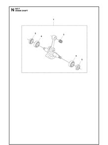 Crankshaft Diagram and Parts List for 545F  Husqvarna Brush Cutter