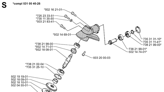 Bevel Gear 2 Diagram and Parts List for 132R 19994000001-20050100000 Husqvarna Brush Cutter