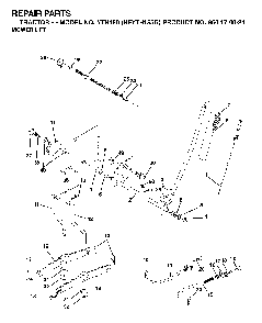 Mower Lift / Deck Lift Diagram and Parts List for YTH150 (HFYTH155G, 954170024)(2001-01) Husqvarna Lawn Tractor