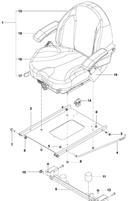 Seat Diagram and Parts List for PZ6034FX (966516801)(2009-09) Husqvarna Lawn Mower