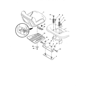 Seat Diagram and Parts List for YT42DXLS-96043020400  Husqvarna Lawn Tractor
