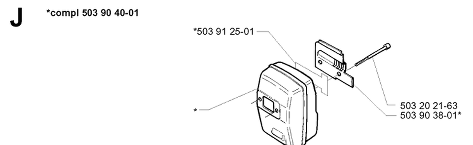 Muffler Diagram and Parts List for 225E 1997-02 Husqvarna Trimmer