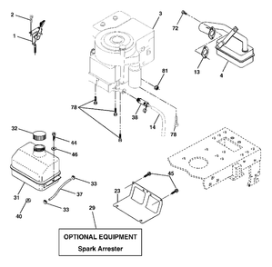 Engine Diagram and Parts List for LT18542 (954571748-A)(2003-11) Husqvarna Lawn Tractor