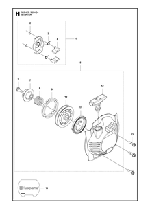 Starter Diagram and Parts List for 325HE3 966787601 from 20150100001-current Husqvarna Hedge Trimmer