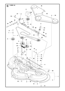 61-Inch/155cm Cutting Deck 3 Diagram and Parts List for P520D 20120100001 - 20143999999 Husqvarna Lawn Tractor