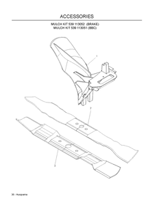 Accessories Diagram and Parts List for W21SKC 2007-03 Husqvarna Lawn Mower