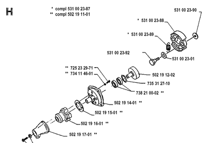 Clutch Diagram and Parts List for 132LD 19904400001-19920100000 Husqvarna Edger