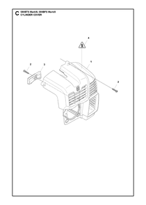 Cylinder Cover Diagram and Parts List for 580BFS-BTS Mark III Husqvarna Leaf Blower / Vacuum