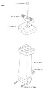 Handle Bar Tower / 333r Diagram and Parts List for 333R 2008-09 Husqvarna Brush Cutter