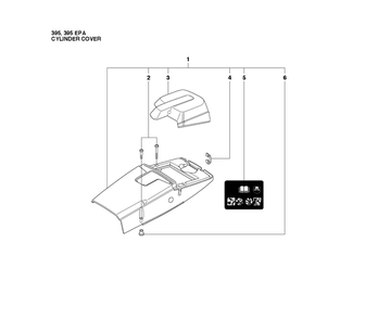 Cylinder Cover Diagram and Parts List for 395XP-395XPG 395 XP W - 395 XP GW Husqvarna Chainsaw