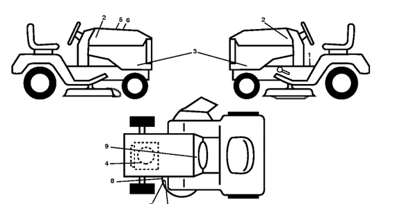 Decals Diagram and Parts List for YTH26V54 (96043011100)(2010-11) Husqvarna Lawn Tractor