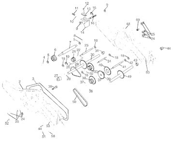 Transmission Diagram and Parts List for 650BRTT (954329325-A)(2003-12) Husqvarna Tiller