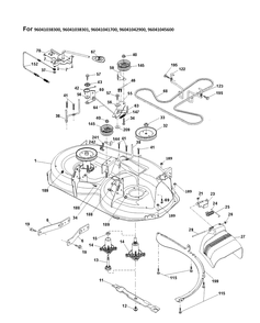 Mower Deck / Cutting Deck 3 Diagram and Parts List for TS138  Husqvarna Lawn Tractor