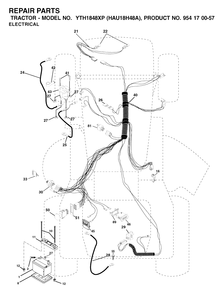 Electrical Diagram and Parts List for YTH1848XP (954170057-A)(2003-01) Husqvarna Lawn Tractor