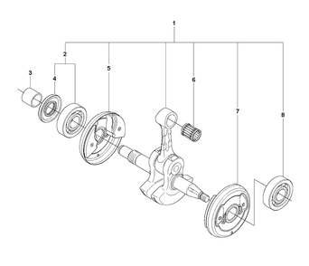 Crankshaft Diagram and Parts List for 570 2013-03 Husqvarna Chainsaw