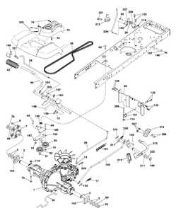Drive Diagram and Parts List for GT52XLS (96043015900)(2012-09) Husqvarna Lawn Tractor
