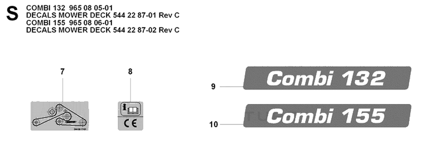 Decals 3 Diagram and Parts List for PT26D (965160601)(2008-03) Husqvarna Lawn Mower