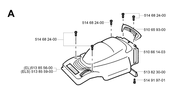 Cover Diagram and Parts List for 43EL ROYAL Husqvarna Lawn Mower