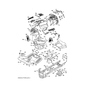 Chassis Diagram and Parts List for 917223810  Husqvarna Lawn Tractor