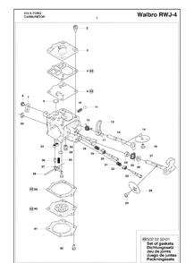 Carburetor Diagram and Parts List for 372 (X-TORQ)(2010-04) Husqvarna Chainsaw