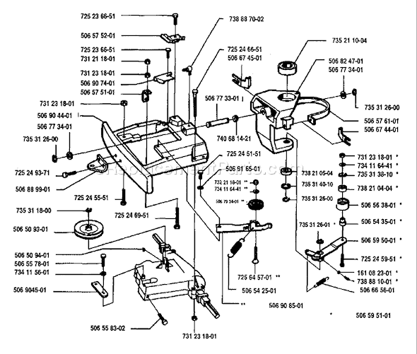 Page B Diagram and Parts List for RIDER97012 1993-05 Husqvarna Lawn Tractor