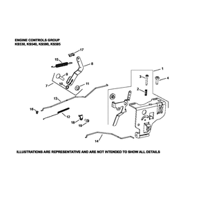 Engine >> Engine Controls Diagram and Parts List for 96041039400  Husqvarna Lawn Tractor