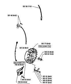 Ignition/Flywheel Diagram and Parts List for 61 1991-03 Husqvarna Chainsaw