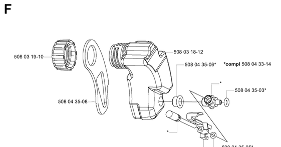 Part Location Diagram of 508031812 Husqvarna Tank
