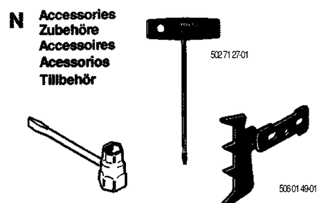 Accessories Diagram and Parts List for 40 19902200001-19912200000 Husqvarna Chainsaw