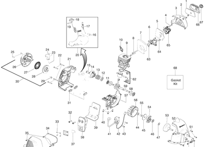 Engine Diagram and Parts List for 128R 2009-09 Husqvarna Brush Cutter