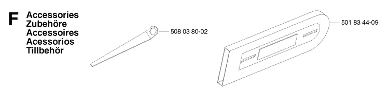 Accessories Diagram and Parts List for 316 20030100001-20033100000 Husqvarna Chainsaw
