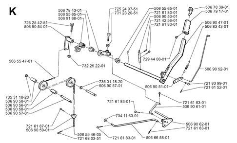 Controls 2 Diagram and Parts List for R13 1998-09 Husqvarna Lawn Tractor